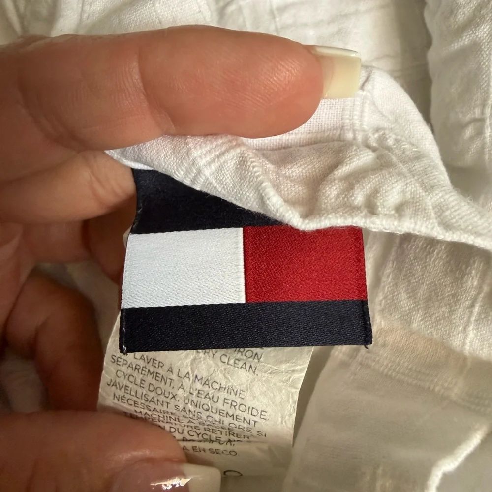 TOMMY HILFIGER White COTTON (2) WINDOW PANELS 47.5 X 84